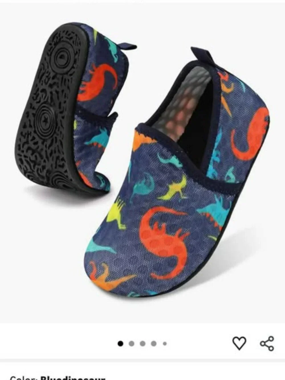 Set of Size 3-4 Toddler Dino Shoes, Quick Dry Non-slip Water Shoes, Flip Flops